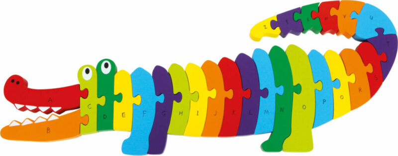 Vkladacie puzzle krokodýl ABC