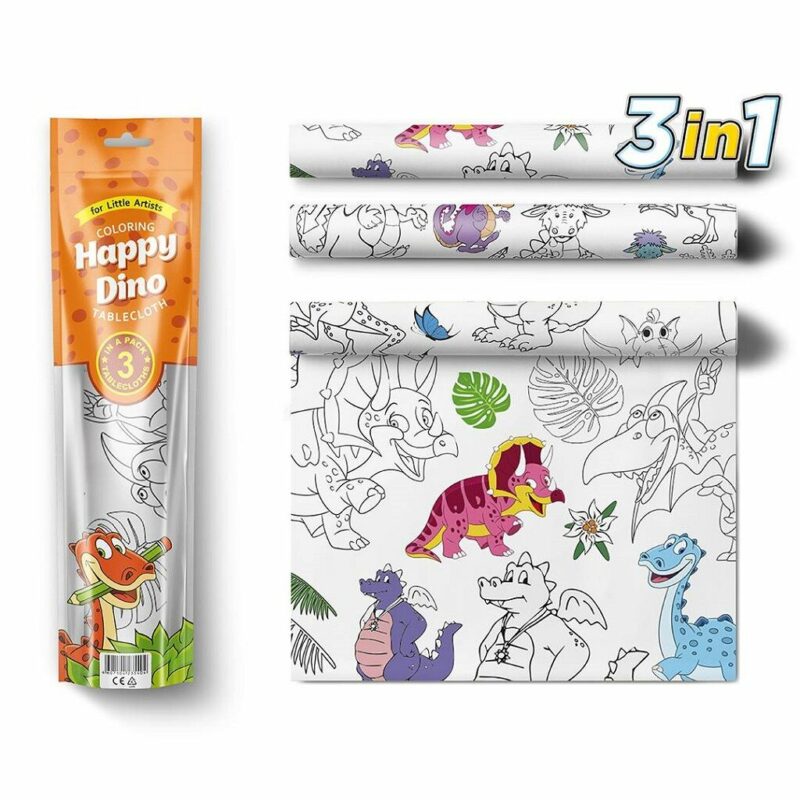 Maľovacie obrusy 3 ks - Šťastní Dinosaury (Happy Dino)