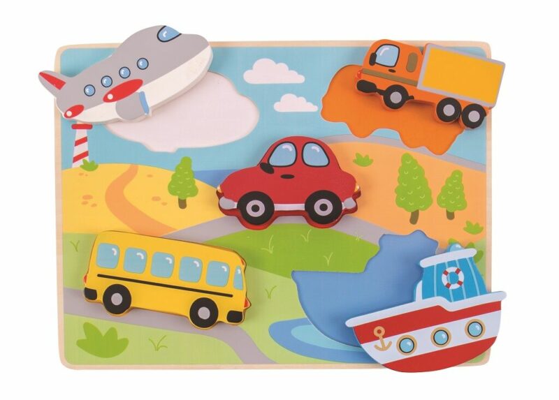 Vkladacie puzzle dopravné prostriedky