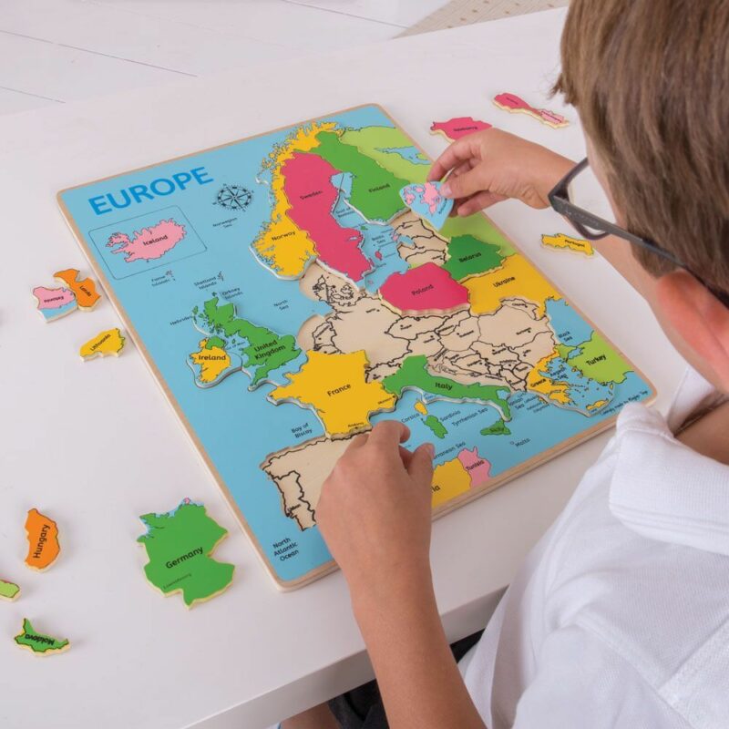 Drevené puzzle mapa Európy 25dielikov - Image 2
