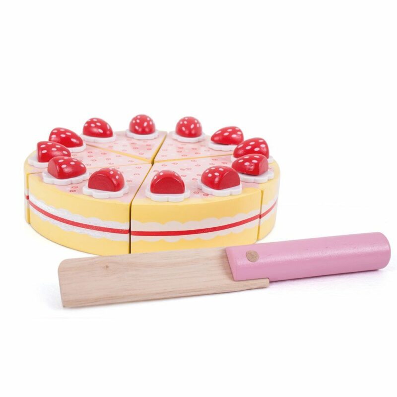 Drevená krájacia torta s jahodami - Image 2