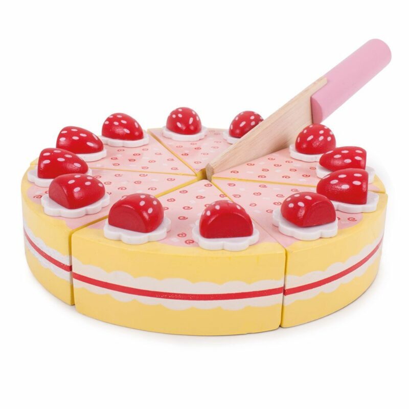 Drevená krájacia torta s jahodami - Image 3